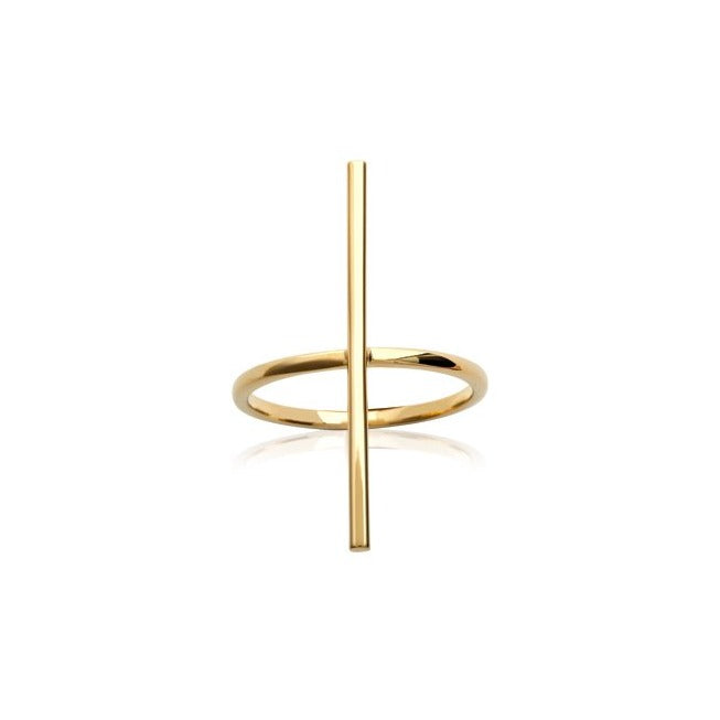 Anillo dorado con stick chapado en oro de 3 micras de larga duración