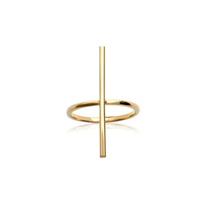 Anillo dorado con stick chapado en oro de 3 micras de larga duración