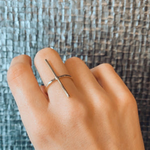 Anillo dorado con stick chapado en oro de 3 micras de larga duración